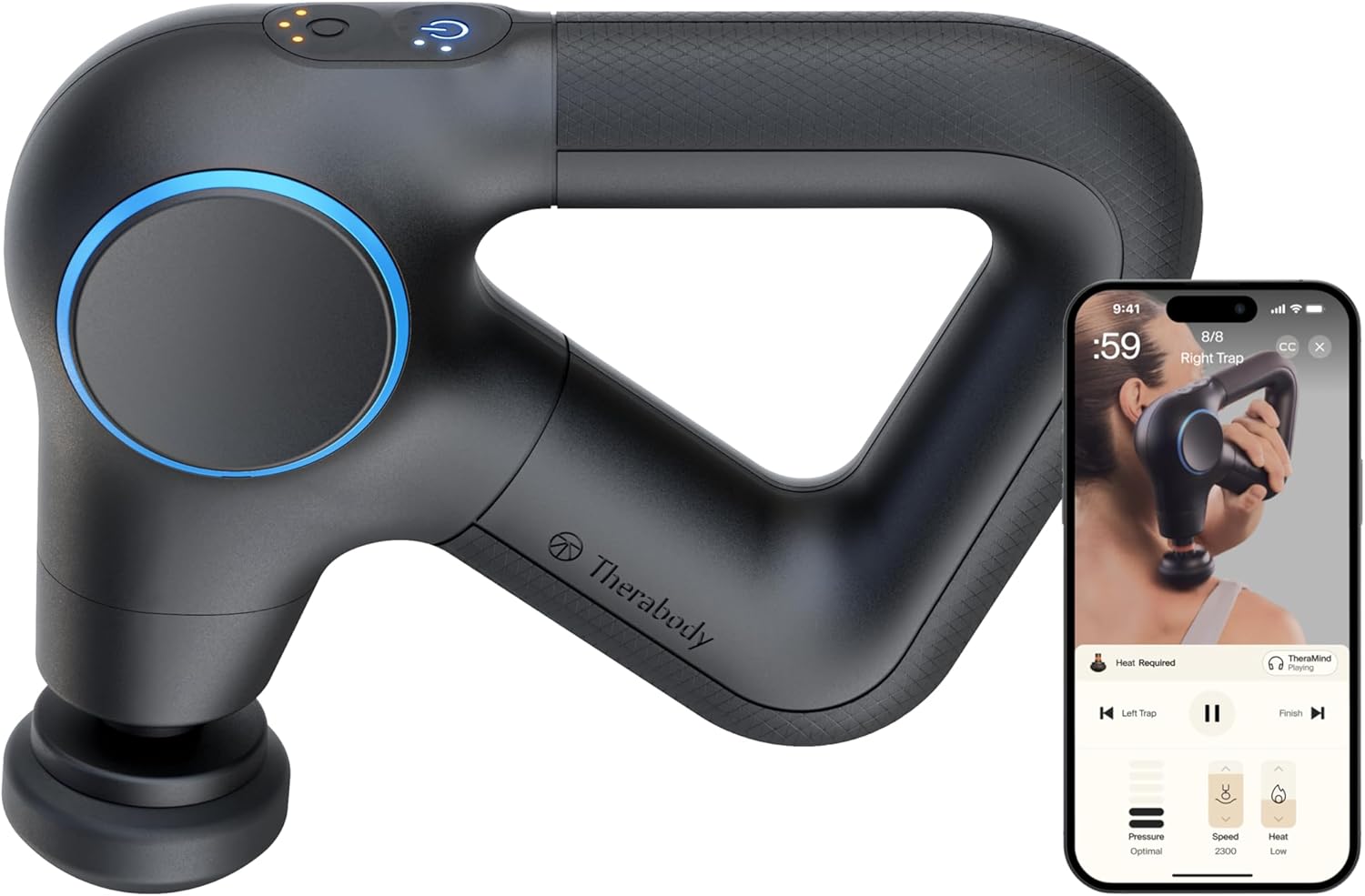 Product image of TheraGun Prime Plus Heated, Powerful Massage Gun for Enhanced Warm-Up & Workout Recovery - Quiet Deep Tissue Massager for Body and Back Pain Relief - Leg & Back Massager with Heat (Prime Plus)