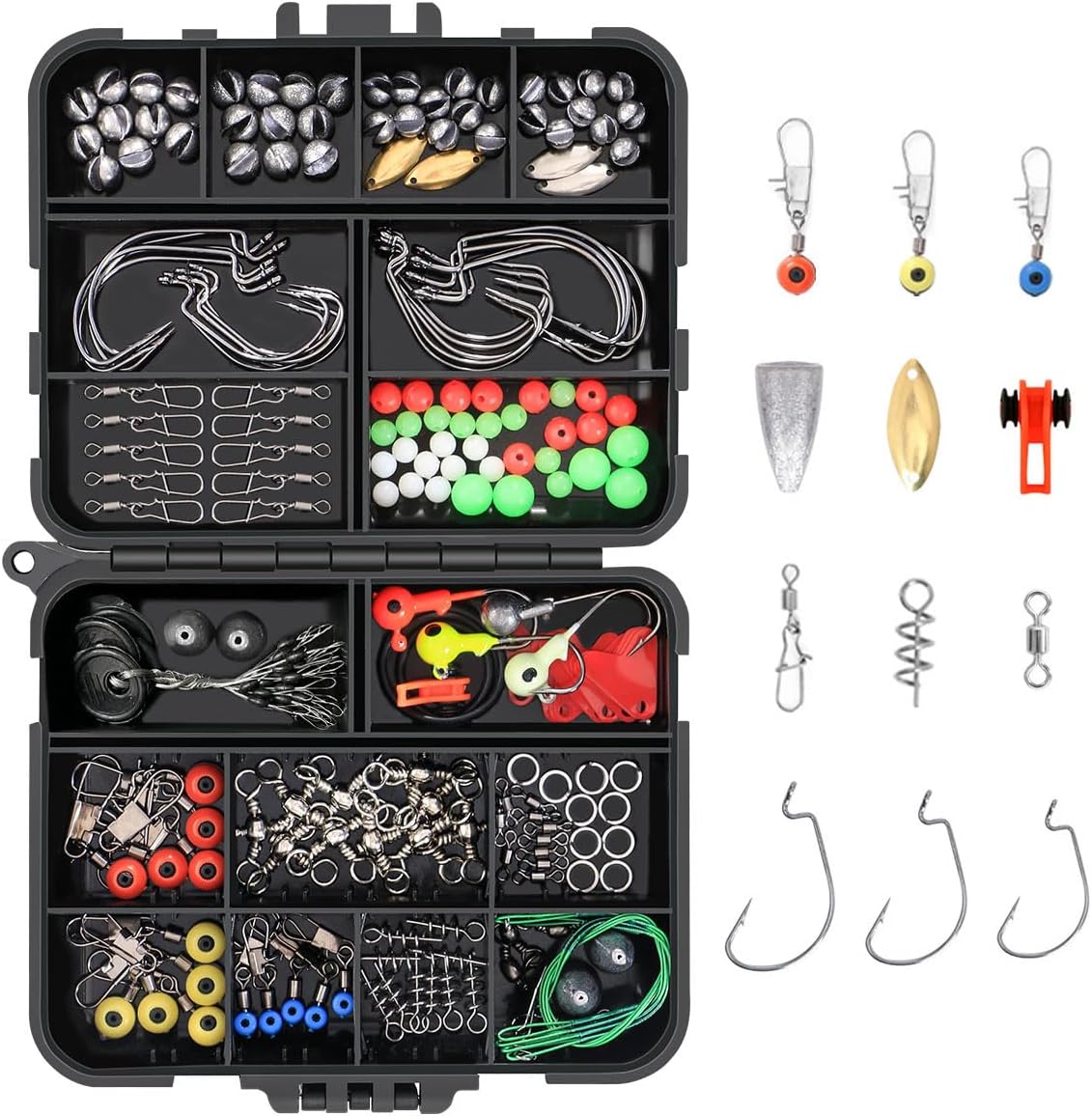 Kit de matériel de pêche au bar, ensemble de matériel de pêche - 263 pièces de matériel