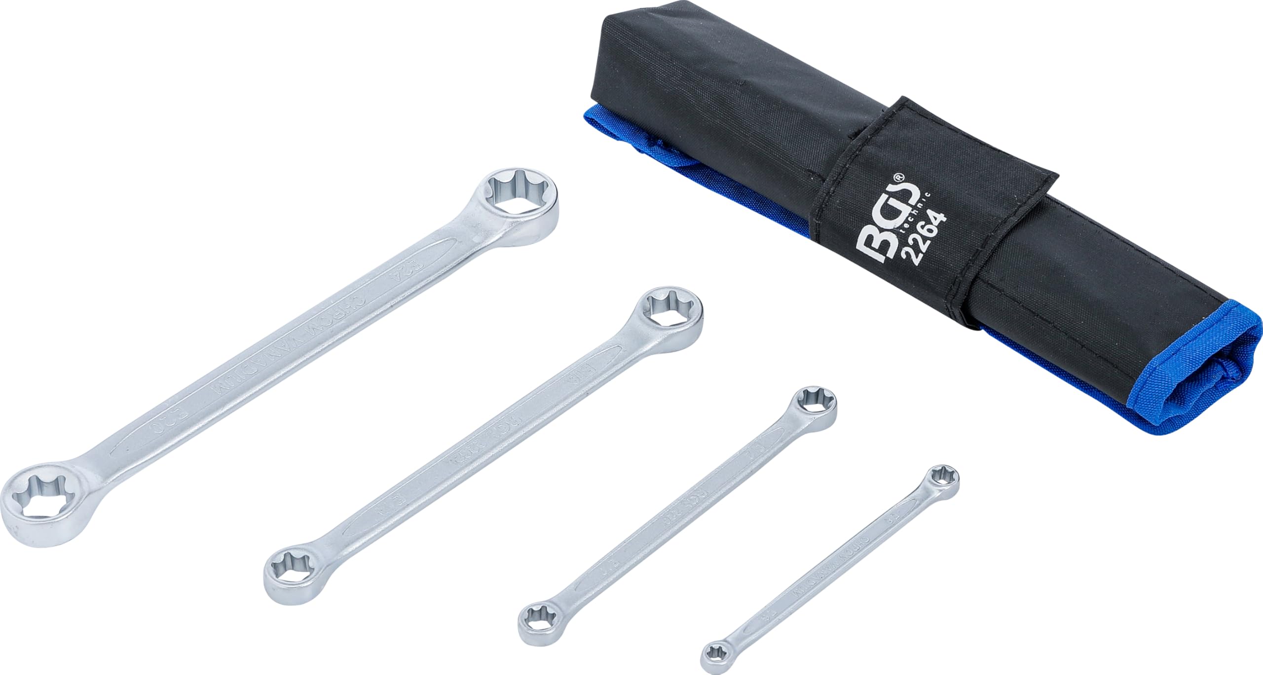 BGS 2264 | Set di chiavi a doppio anello con teste ad anello e profilo E | E6 x E8 - E20 x E24 | 4 pz.