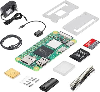 RasTech Raspberry Pi Zero 2 W Starter Kit with 32GB Micro SD Card, Power Supply with ON/Off, HDMI Cable, USB-OTG Adapter, Card Reader,Heatsink, Case, Pin Header