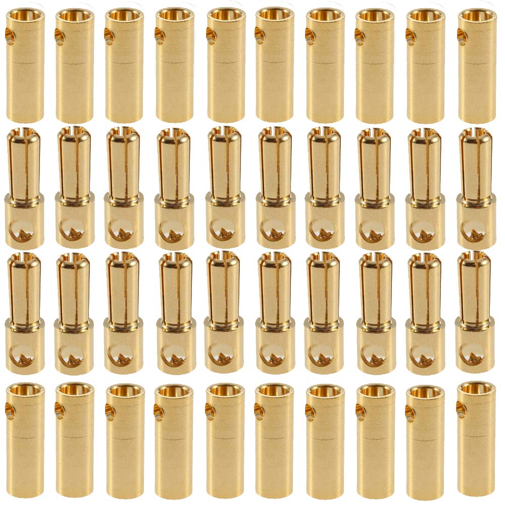 20 Pairs Gold-plated 5.0MM 5MM Banana Plug Bullet Male and Female Connector Terminal for RC Lipo Battery ESC Motors — image 1