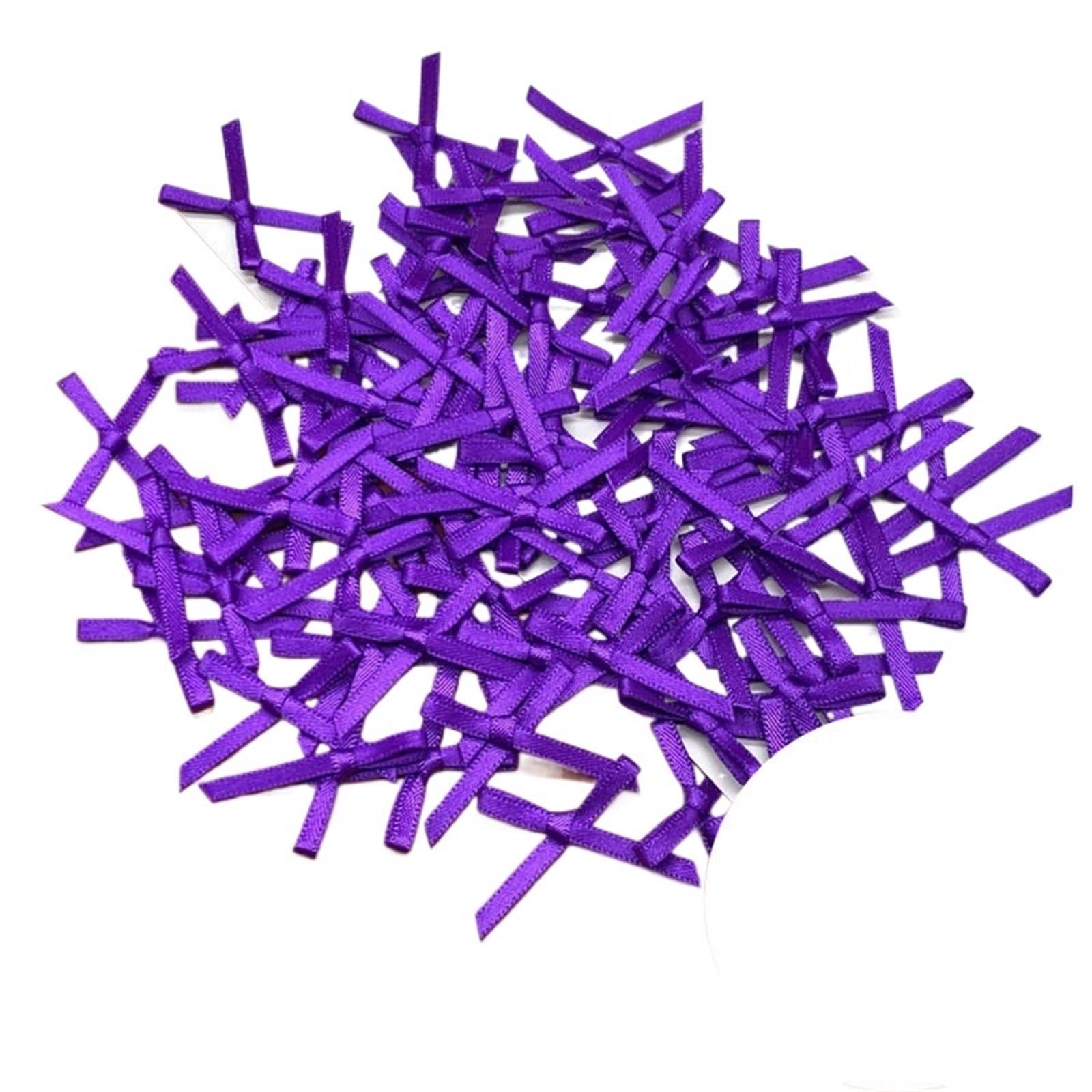 UJEDFHV Mini Bow Mini Satin Ribbon Bows Bow For Crafts Flower DIY for DIY Crafts(21purple,100Pcs)
