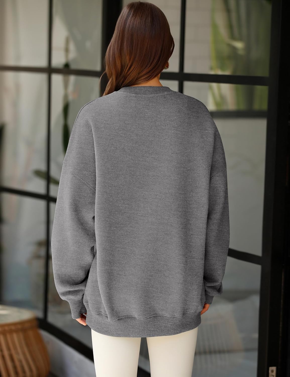 LOMON Oversized Sweatshirt for Women Crewneck Long Sleeve Casual Fleece Tops Graphic Hoodies Pullover Sweater - Image 4