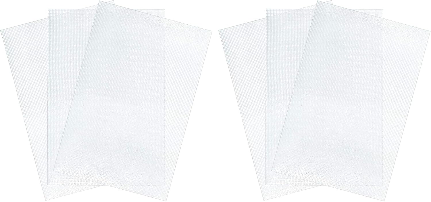 Pllieay 3 Pieces Big Size Mesh Plastic Canvas Sheets for Embroidery, Acrylic Yarn Crafting, Knit and Crochet Projects, 6 Count(19.6 X 13 inch) (Pack of 2)