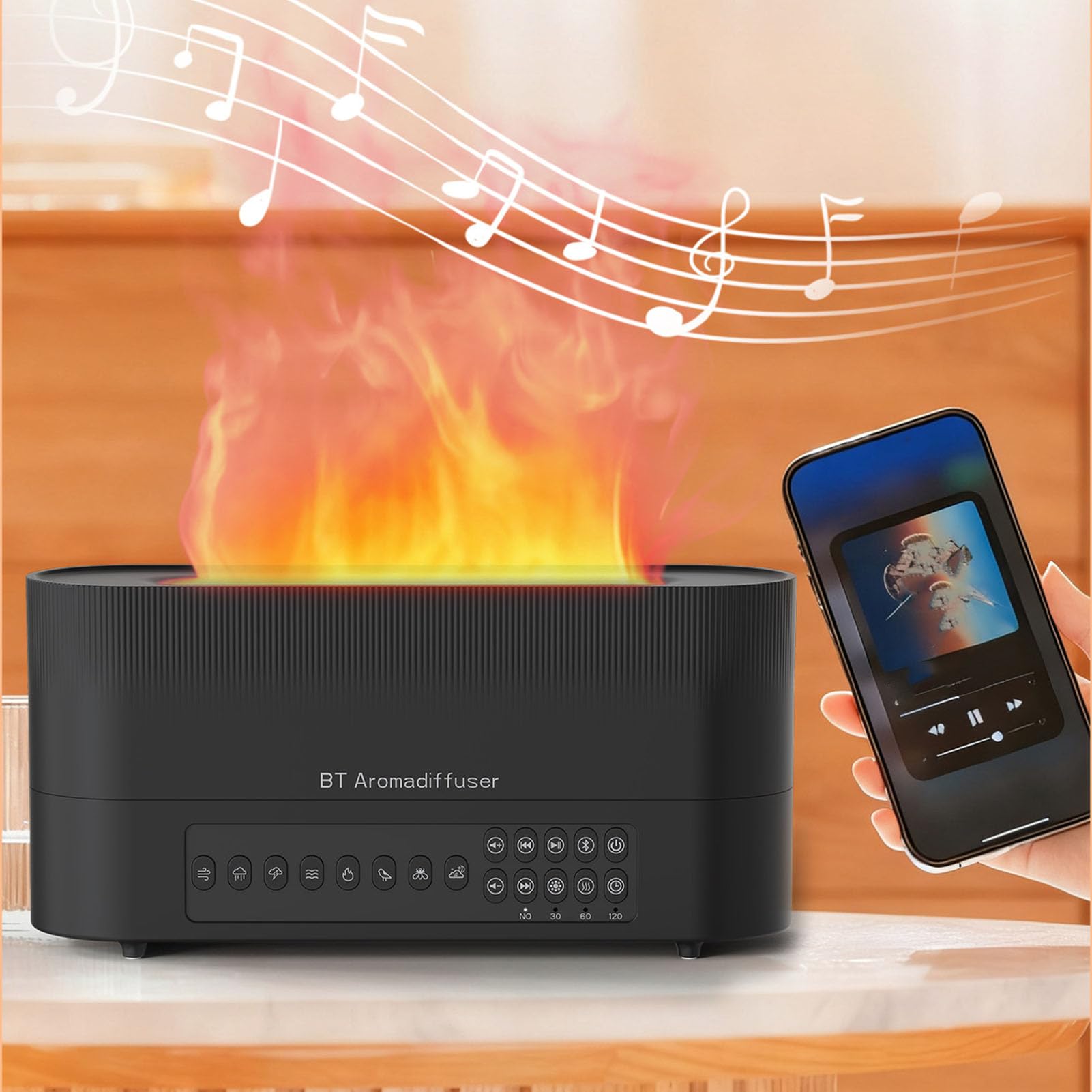 Umidificatore con Diffusore di Olio con Altoparlante, 260 Ml | Rumore bianco e luce notturna, timer intelligente, spegnimento automatico, nebbia fredda silenziosa, alimentazione USB