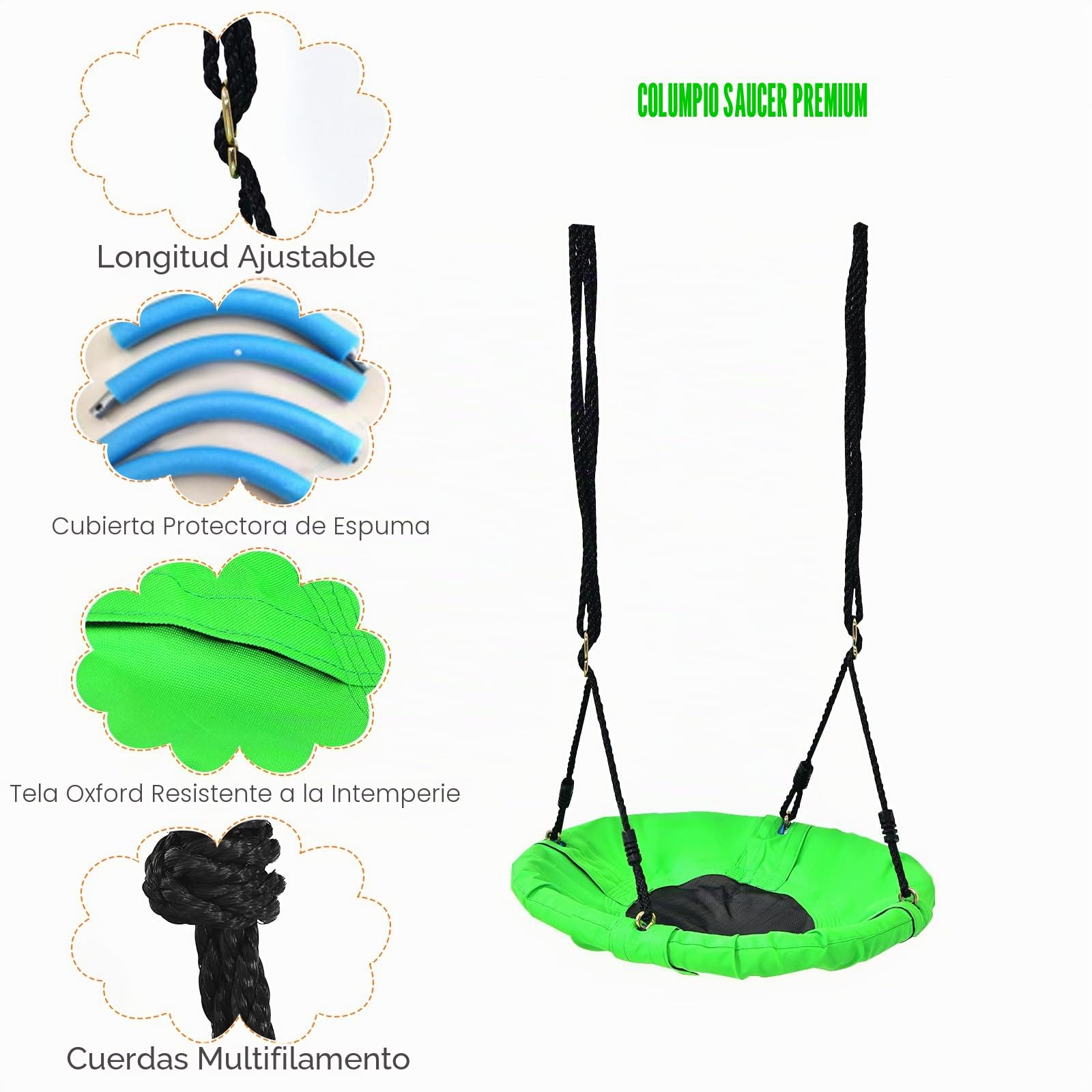KOMFOTTEU Juego Columpio 5 en 1 para Niños, Estructura de Juego con 2 Columpios, Escalera, Red de Escalada y Aro de Baloncesto, Columpio Infantil Jardín con Estructura Metal, 294 x 138 x 176 cm