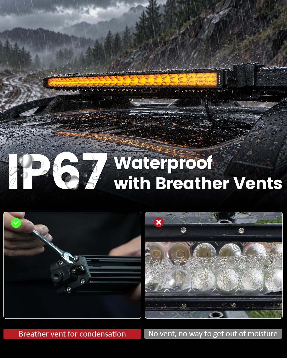 Amazon.com: LASFIT 32 inch Amber LED Light Bar 8650LM/2000K Slim