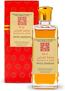 Swiss Arabian Mukhalat el Arais Concentrated Perfume Oil, 95ml, Premium Quality Perfume Oil, Men and Women’s Fragrance, Oud, Uplifting Florals Luxurious Blend Perfumes for Men and Women​