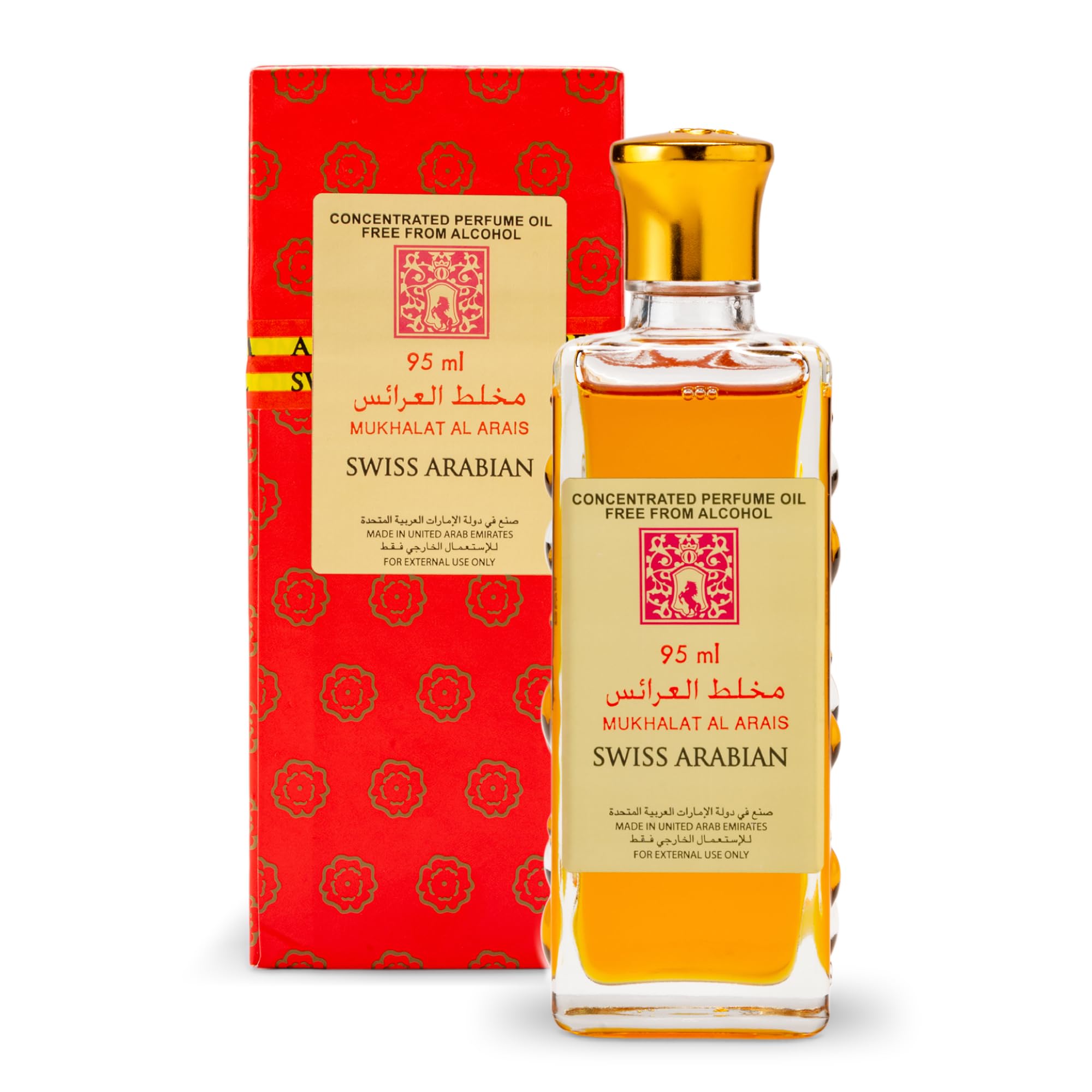 Swiss Arabian Mukhalat el Arais Concentrated Perfume Oil, 95ml, Premium Quality Perfume Oil, Men and Women’s Fragrance, Oud, Uplifting Florals Luxurious Blend Perfumes for Men and Women​