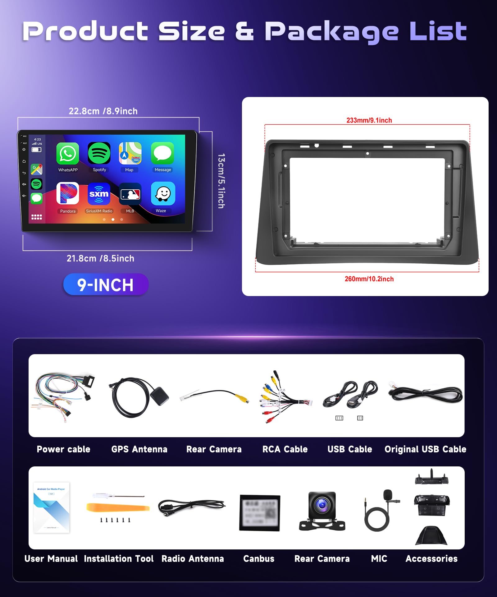 4G 64G VECHTEL 9"Autoradio Bluetooth per Opel Mokka 1 2012-2016/Buick Encore 2013-2015 Carplay Android Auto,DSP EQ,1280 * 720,Wifi GPS Navi,Mirror link,RDS/FM Radio 2 din con Retrocamera AHD