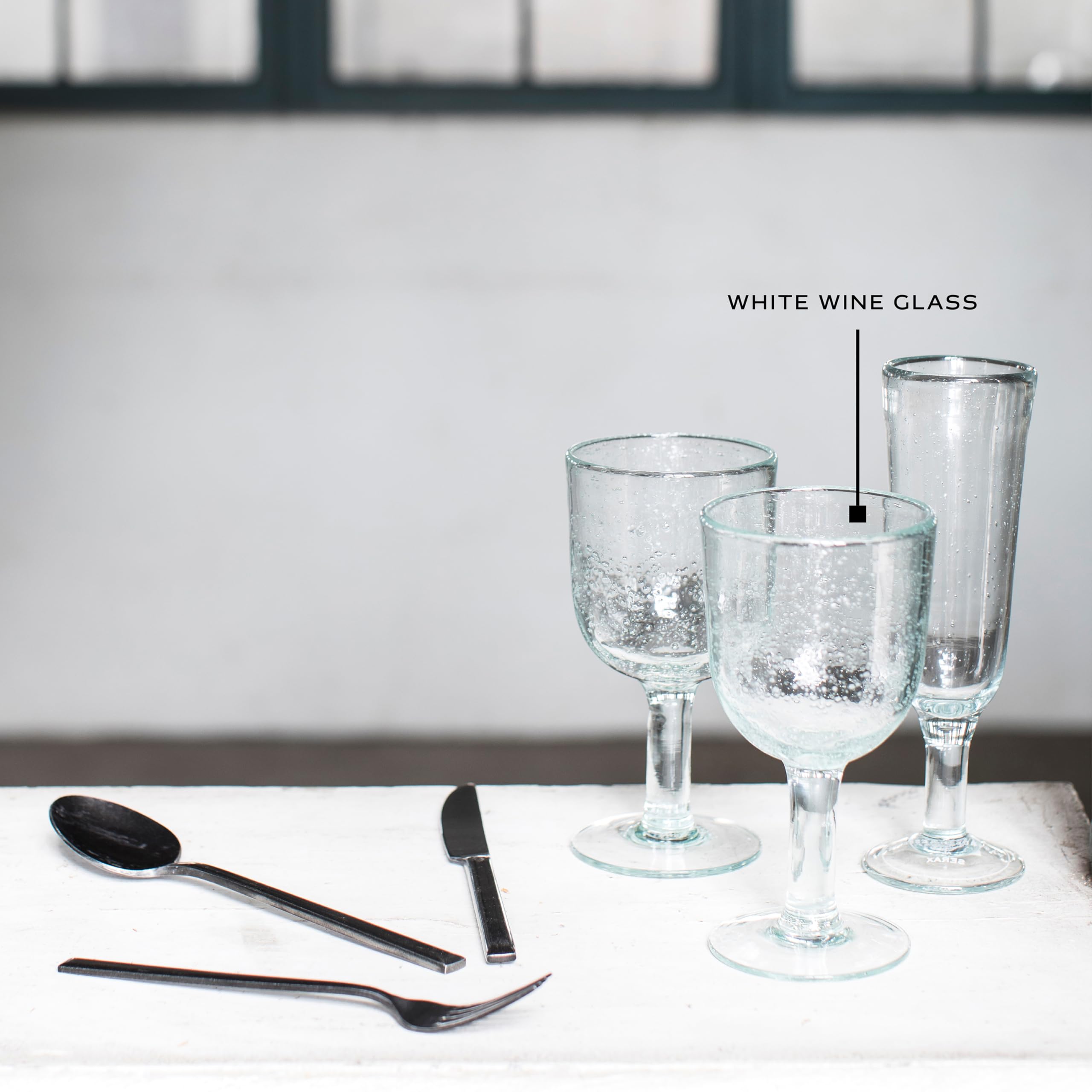 Serax copa de vino blanco con burbujas | Cristalería pura de Pascale Naessens | Elegante copa para vinos blancos | Cristalería transparente para degustación