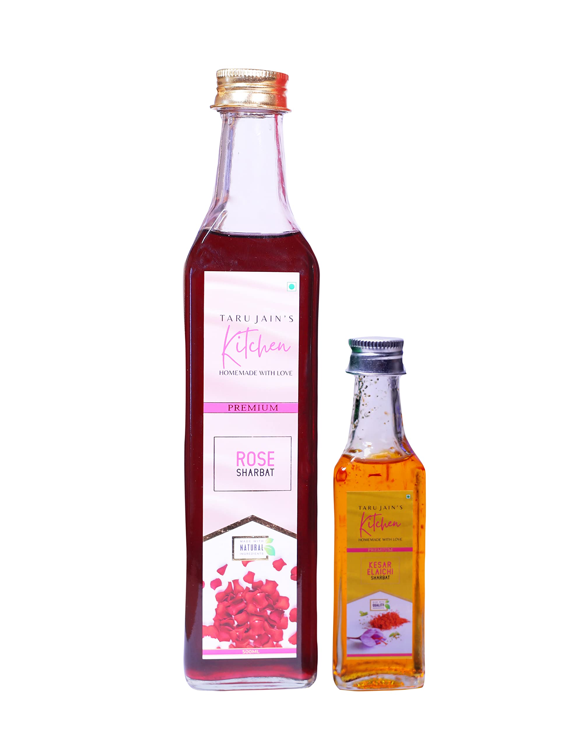 Buy Taru Jain's Kitchen Rose Sharbat Combo With Kesar Elaichi Sharbat