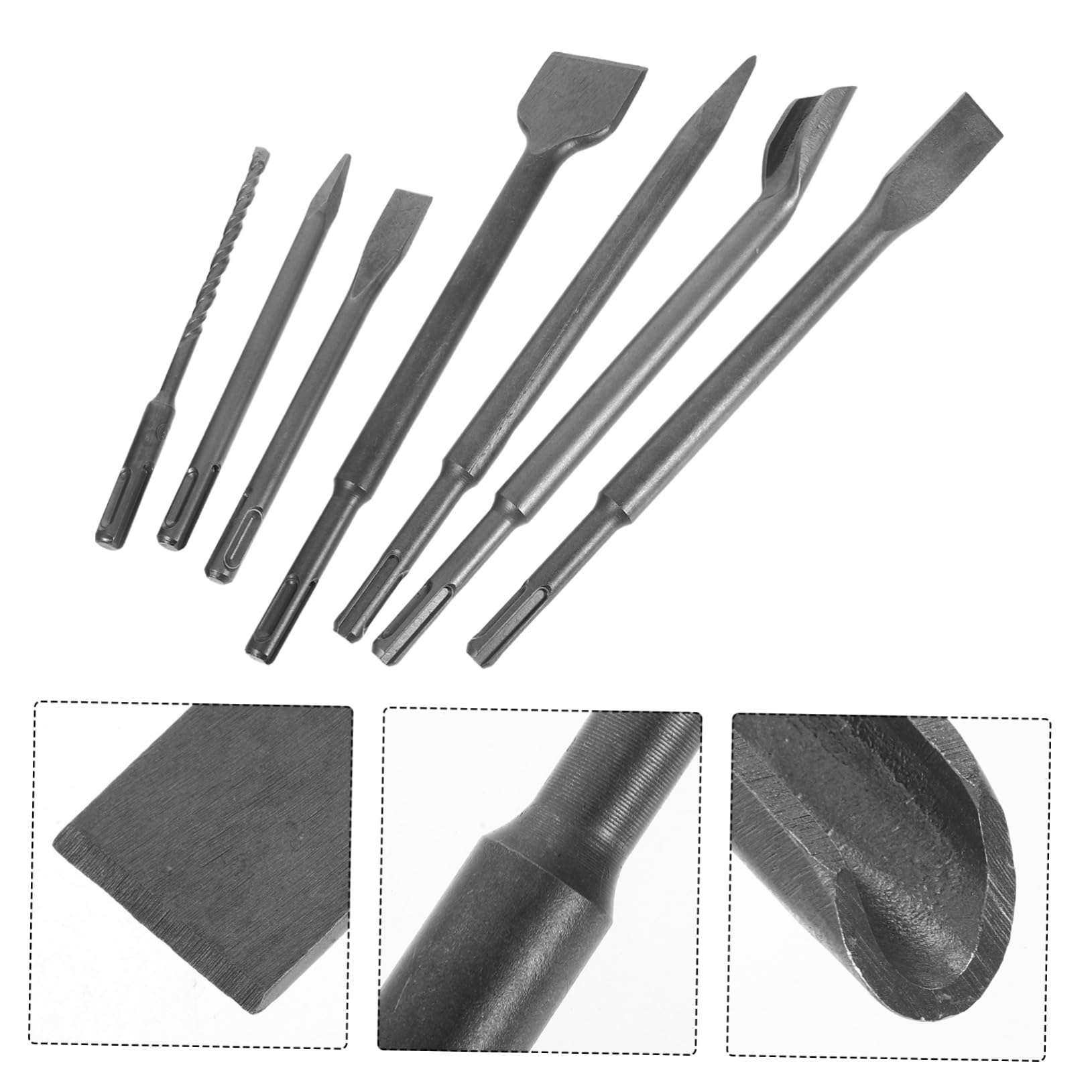 Set di Scalpelli a Percussione con Manico Tondo e Due Cave | Custodia, Acciaio 40 Chrome, Profilo a U e Design Multifunzione per Lavori Mobili e Riparazioni Domestiche