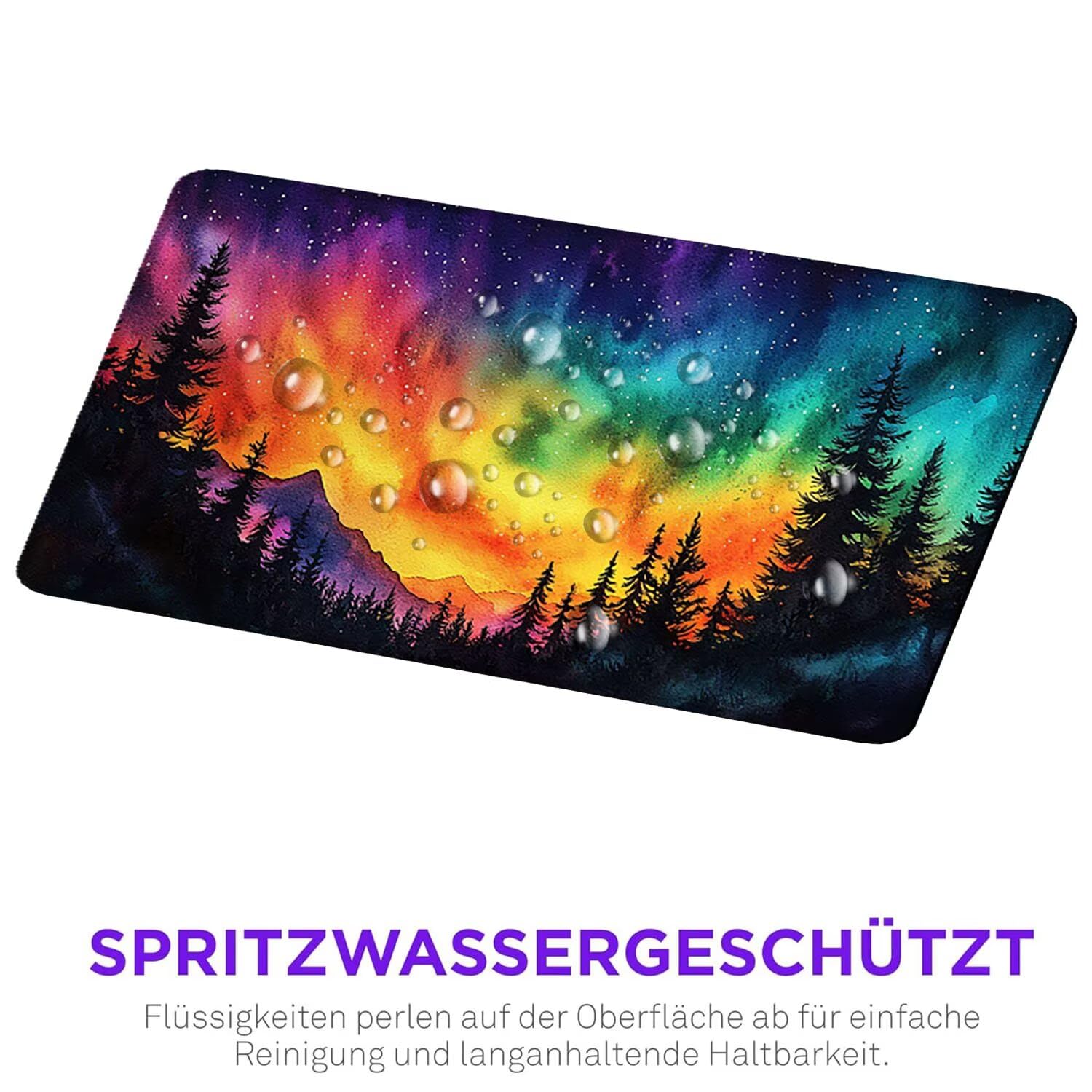 Podkładka pod mysz do gier, 1600 x 800 mm, XXL, duża gamingowa podkładka pod mysz, wodoodporna podkładka pod mysz, długa podkładka na biurko z przeszytymi krawędziami, mata na biurko z gumową podstawą
