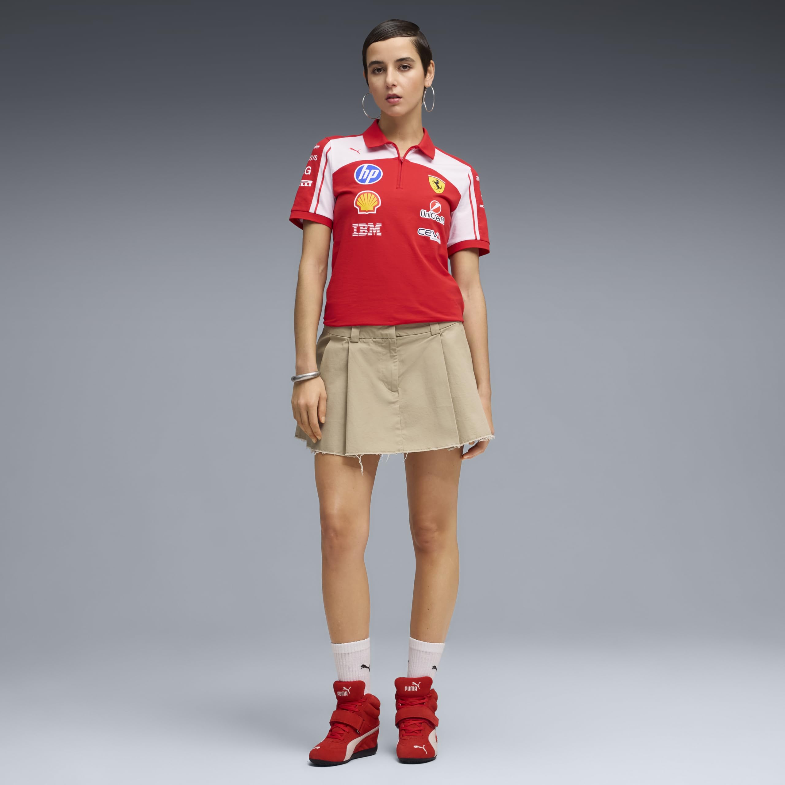 PUMA Scuderia Ferrari F1 2026 Polo del Equipo para Mujer - Rojo