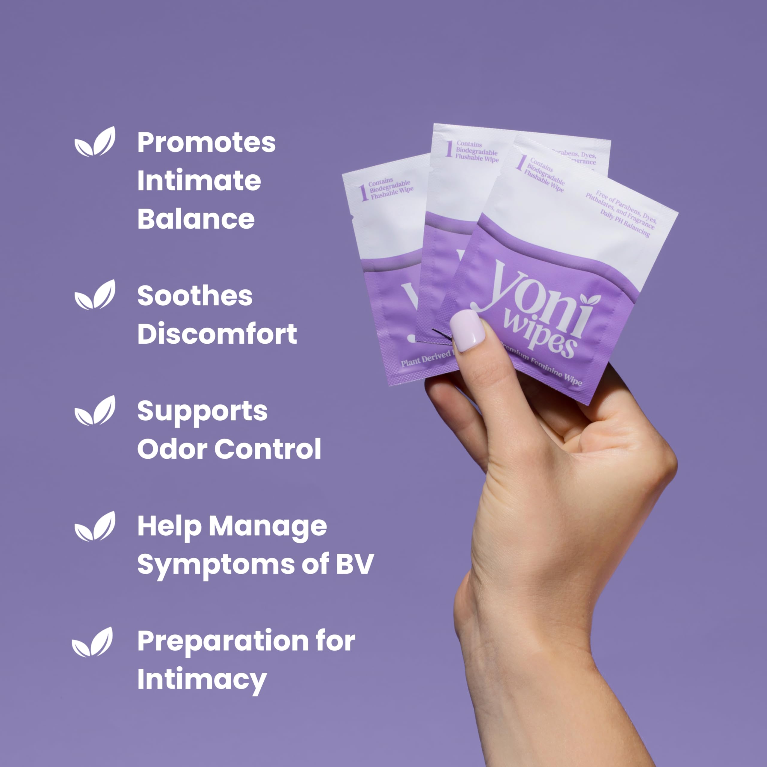 30 Count Biodegradable & Flushable Feminine Wipes, pH-Balanced, Aloe Vera & Vitamin E, Individually Wrapped for Travel and On-the-Go Use