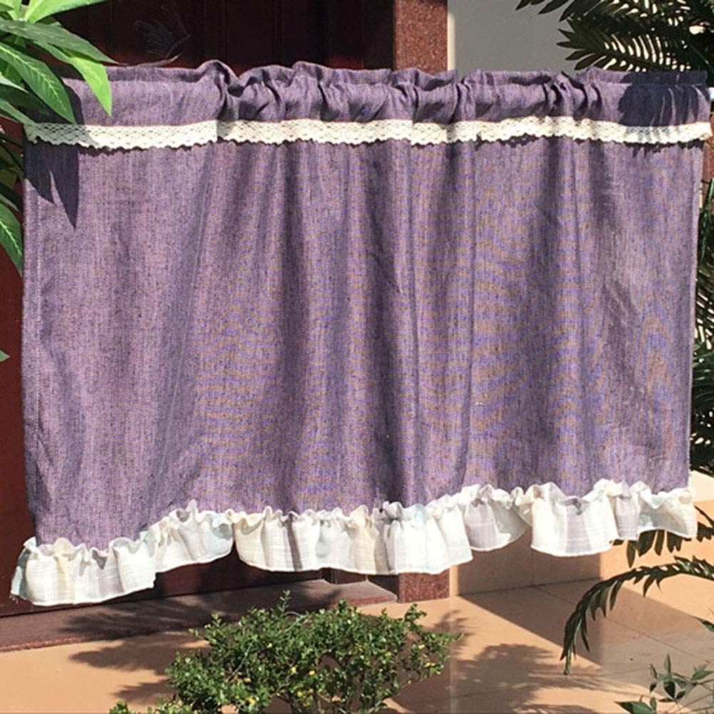 Cortina de lino tipo café de 1 pieza en medidas W140*H40cm