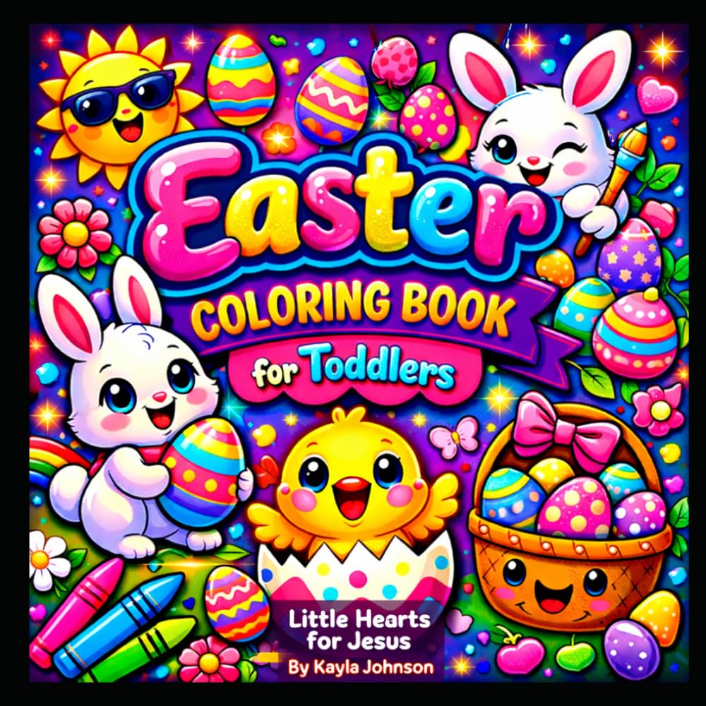 Easter Coloring Book for Toddlers: Christian Easter Coloring Book with Jesus, Cross, Empty Tomb, Lambs, and Easter Eggs (Little Hearts for Jesus)