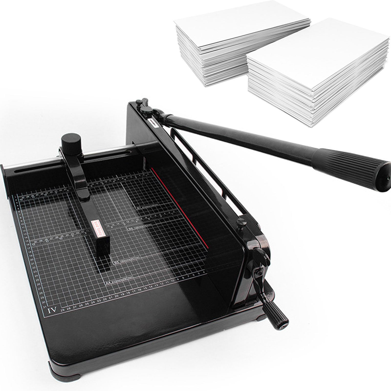 Taglierina per Carta A4/A3, affettatrice a Leva, tagliatrice di precisione con Lame da 315/440 mm, per Impianti di Stampa, uffici, scuole e Usi Artigianali A4