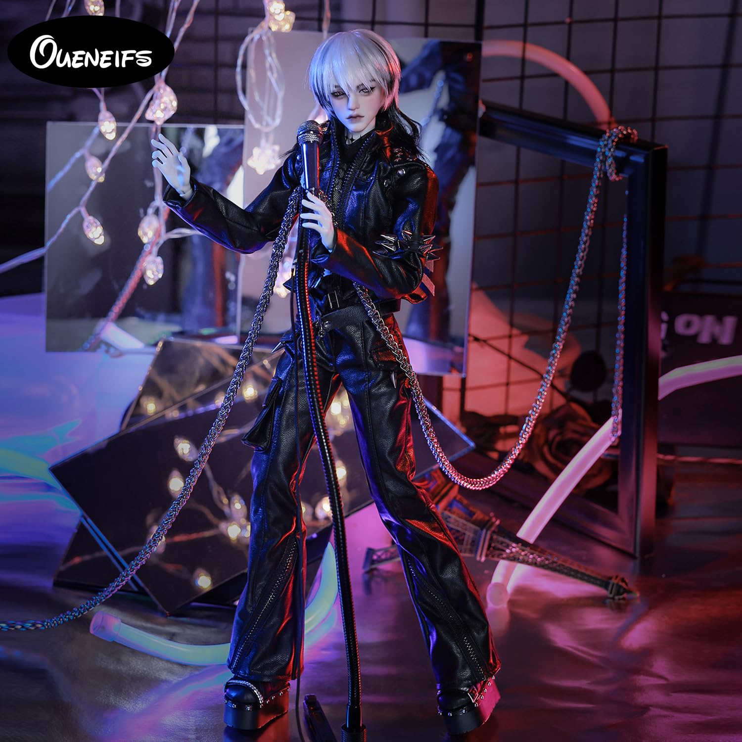 1/4 Acebjd Bjd Puppe Bassist Punk Rock Band Modern Fashion Hip-Hop Street Style Fullset Harz Spielzeug für 15+ Jahre alt