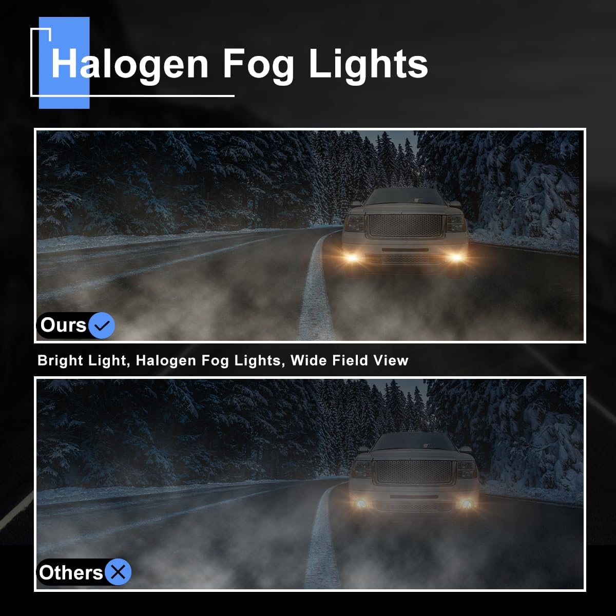 ROXX Fog Lights For 2015-2023 Dodge Challenger, Front Pair Bumper Lamps Fog Light Replacement Set with Switch and Wiring Kit (OE Style Clear Lens w/Bulbs)