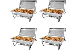 4 Pack 8QT Chafing Dish Buffet Set for Keeping Foods Warm
