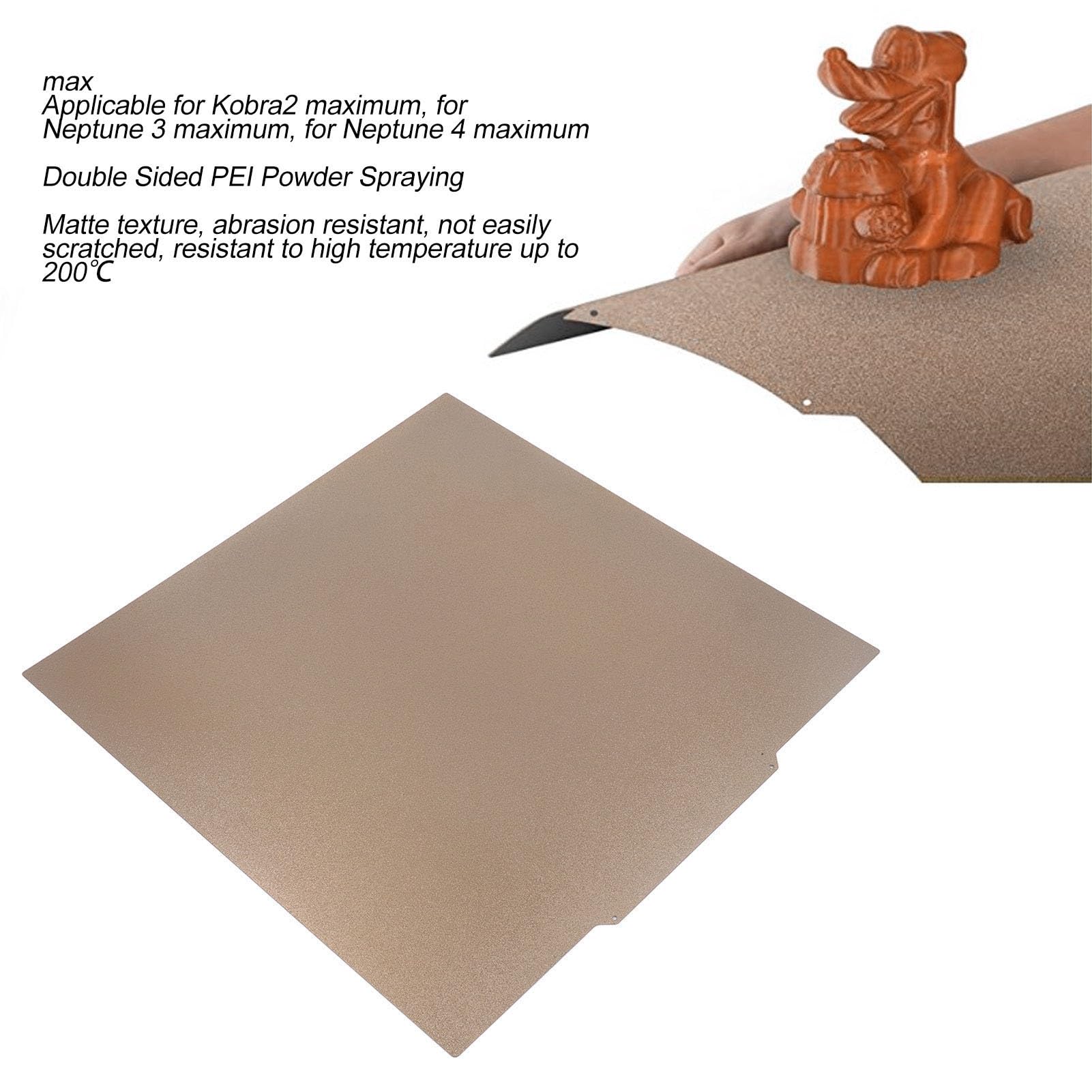Generic Doppelseitige PEO PEI-Bauplatte 430 X 430 Mm für 3D-Drucker, Glänzende und Matte Oberfläche, Hohe Haftung für Verschiedene Filamente