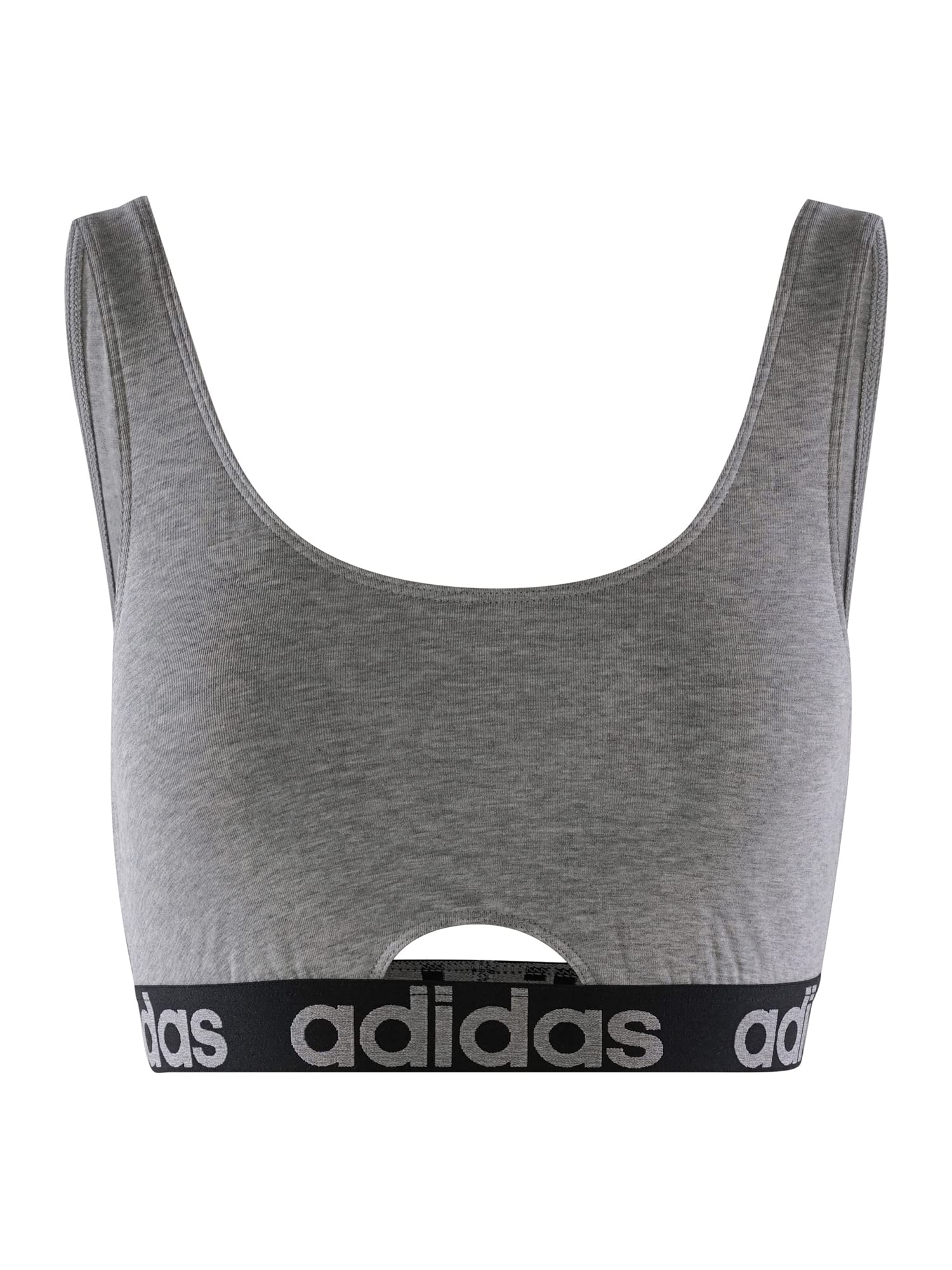 adidas Sports Underwear Women's Scoop Bralette Bustier, Heather Grey, L