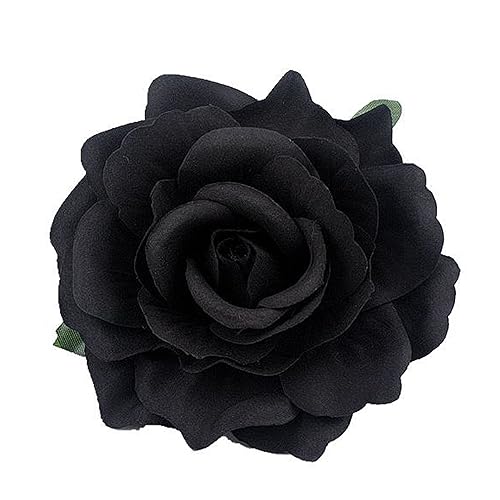 Broche de flores para el cabello, accesorios para el cabello, horquillas bohemias para mujeres y niñas (negro)