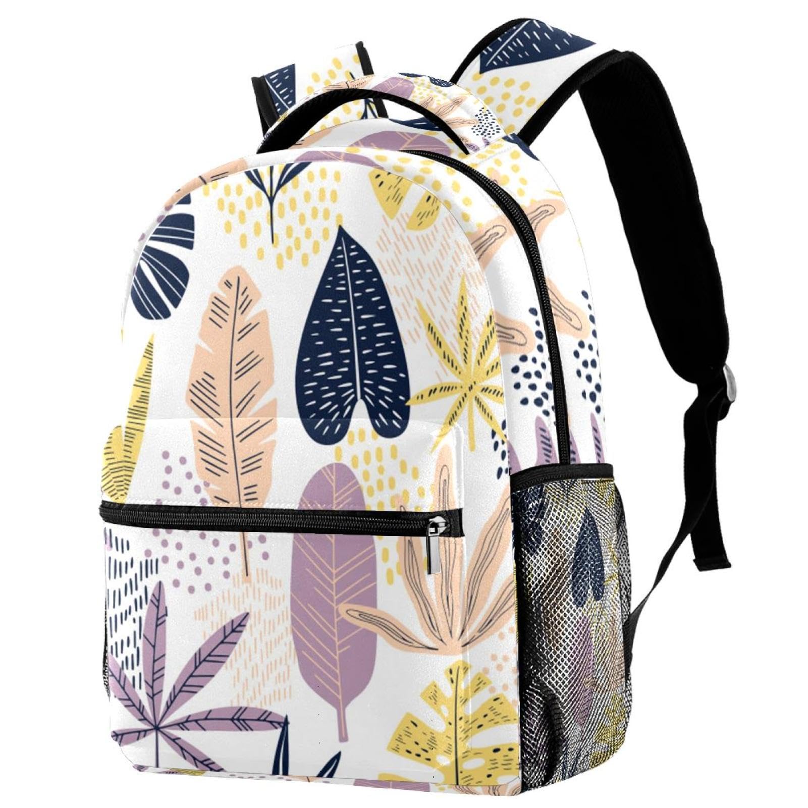 Sac à dos d'école feuilles de palmier multicolore pour ado et fille 40cm - 7