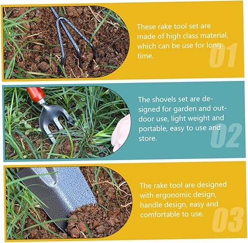 Miniatura 7 de Toyvian 1set Multipurpose Gardening Tools Rake and Shovel for Soil Loosening and Planting Tool Kit for Vegetables and Flowers