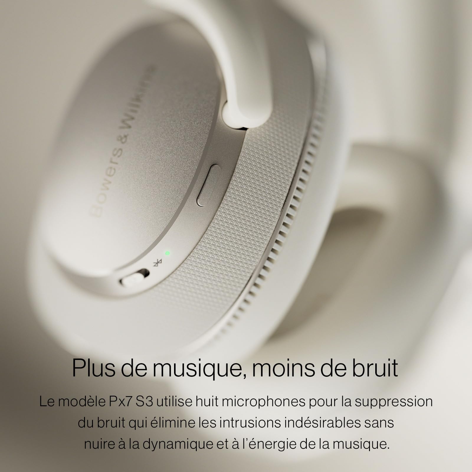 Bowers & Wilkins Px7 S3 Casque Supra-Auriculaire sans Fil, Réduction de Bruit Avancée, DSP 24-bit, aptX Lossless, 30 Heures de Lecture, 8 Microphones, Charge Rapide - Noir Anthracite