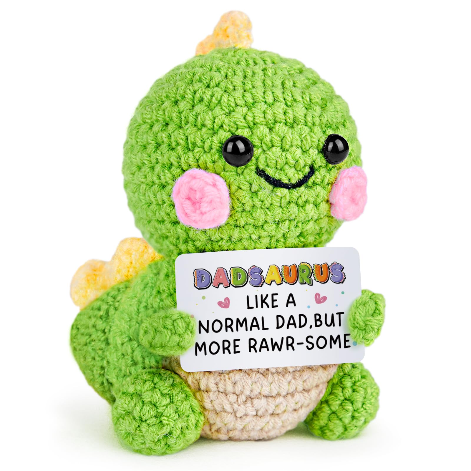 Joyvado Fathers Day Dad Gifts - Handmade Crochet with Funny Card - Gift for Dad from Daughter Son for Birthday, Father's Day, Christmas, Adorable Home Decor
