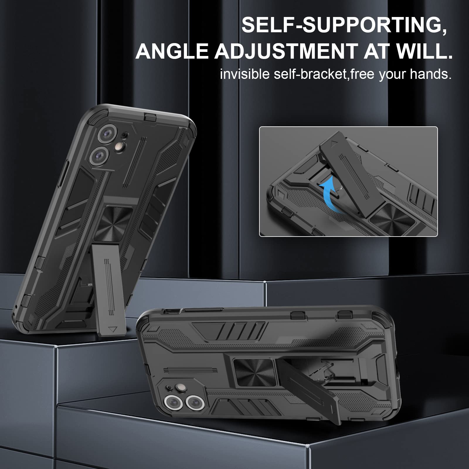 Funda para Xiaomi Redmi Note 15 Pro 5G, Carcasa Antigolpes con Soporte anular metálico, Case Protectora de Grado Militar, Azul — view 676