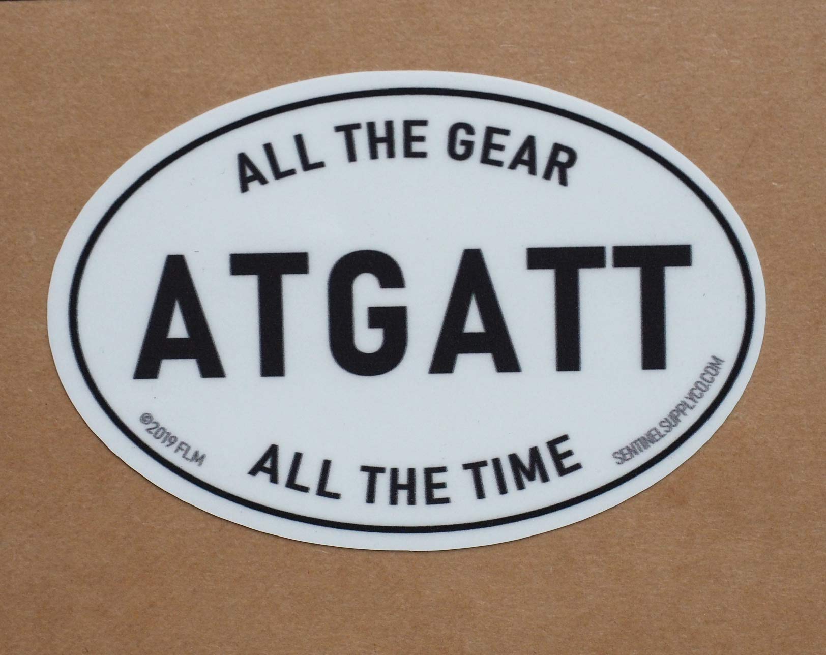 All the Gear All the Time ATGATT Oval Sticker for Hydroflask