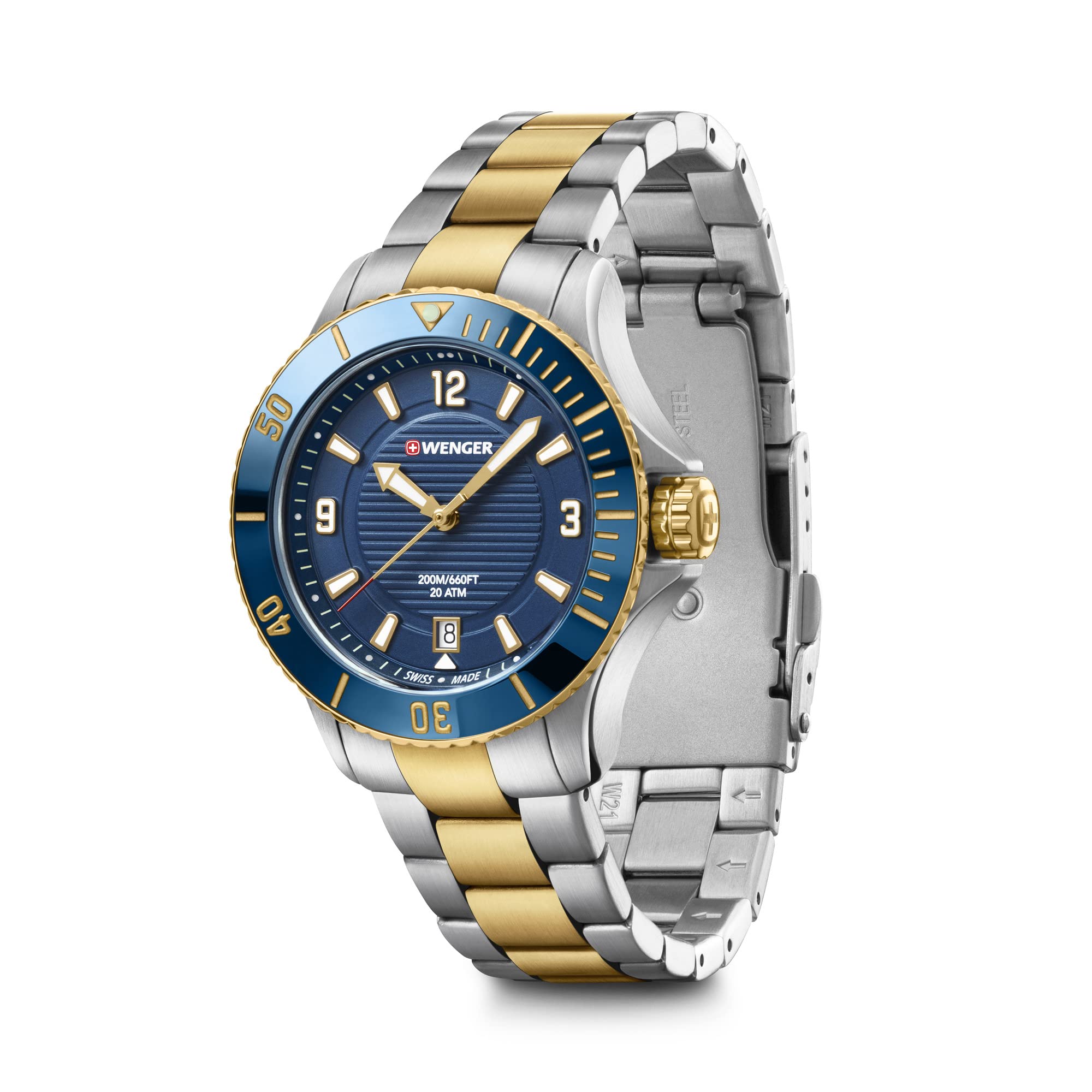 WENGER Swiss Made Analog Quartz Women’s Watch (Seaforce Small Blue Dial Two-Tone 316L Skin Friendly (Surgical Grade) Stainless Steel Strap- Stylish and Original) Model Number: 01.0621.114 (B08BPFMWF2) Amazon Price History, Amazon Price Tracker