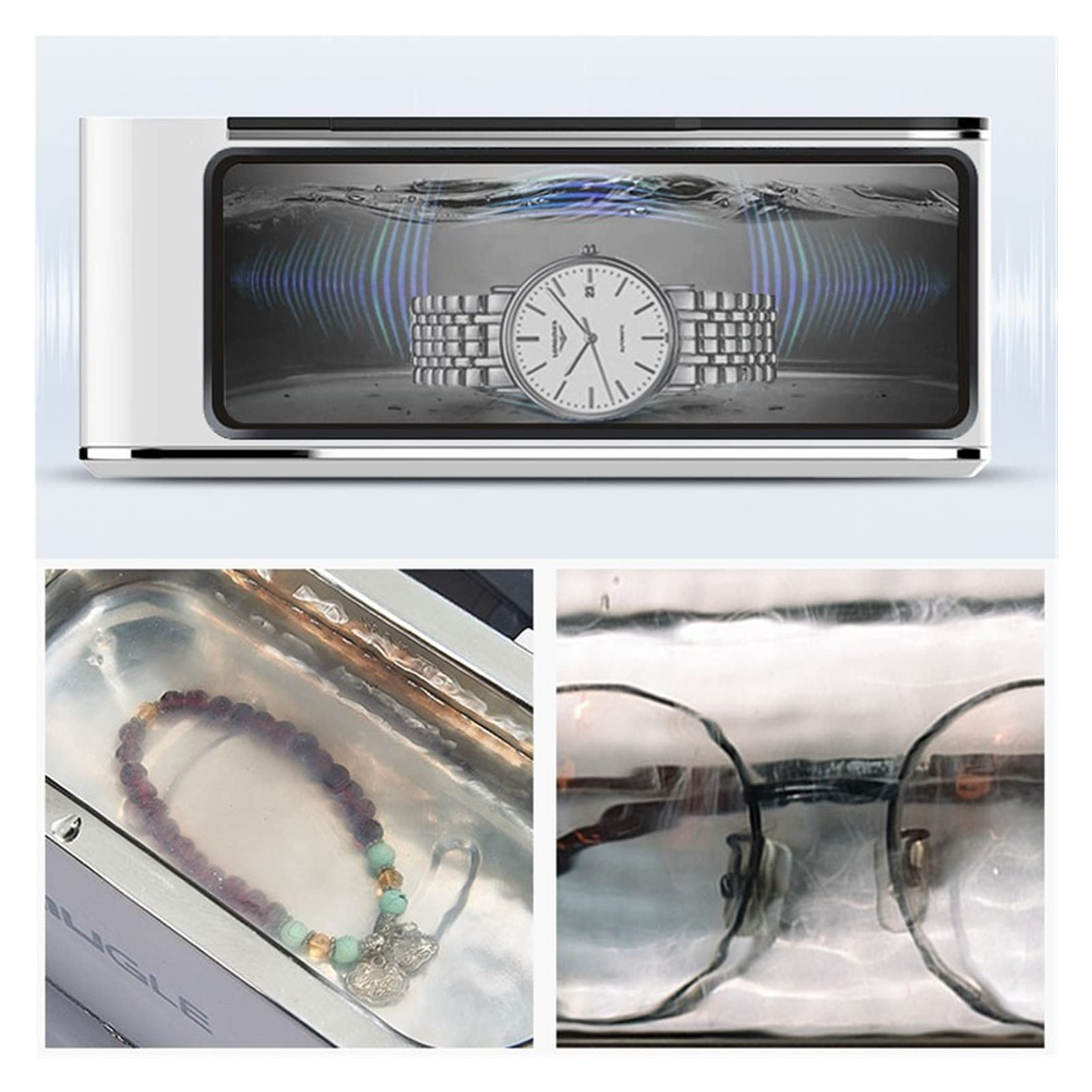Dispositivo per la Pulizia ad ultrasuoni Cleaner ad ultrasuoni for Occhiali for Gioielli circuiti a Contatto Orologi for la Pulizia Commerciale Intelligente
