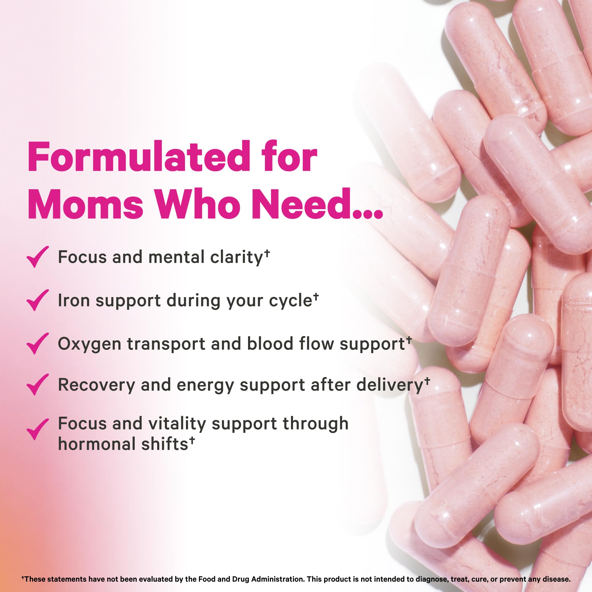 Pink Stork Iron Supplement for Women, Bisglycinate + Vitamin C, 60 Capsules — Amazon image 4
