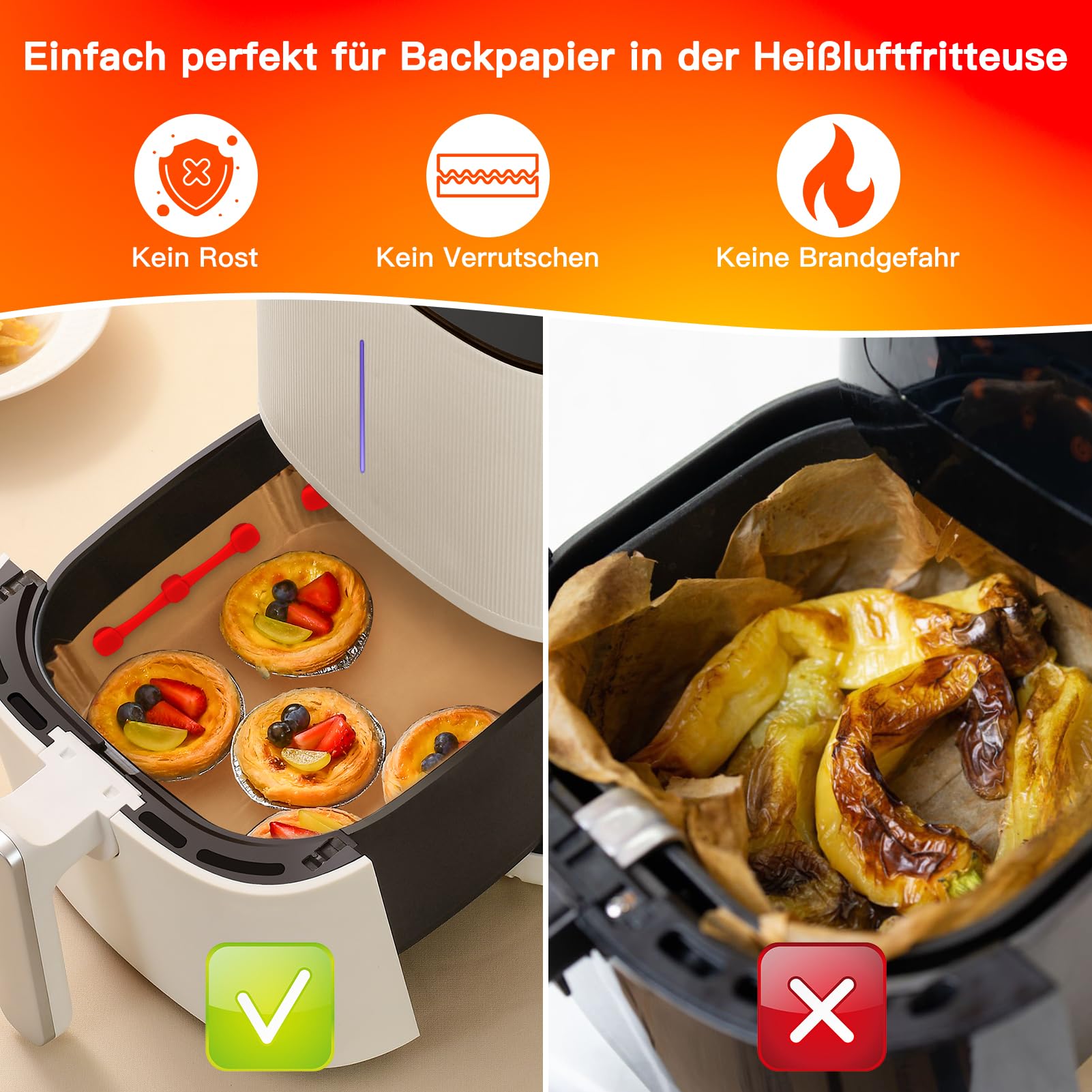 2 Silikon Magnete Für Airfryer Backpapier - Hitzebeständige Backpapier Clips
