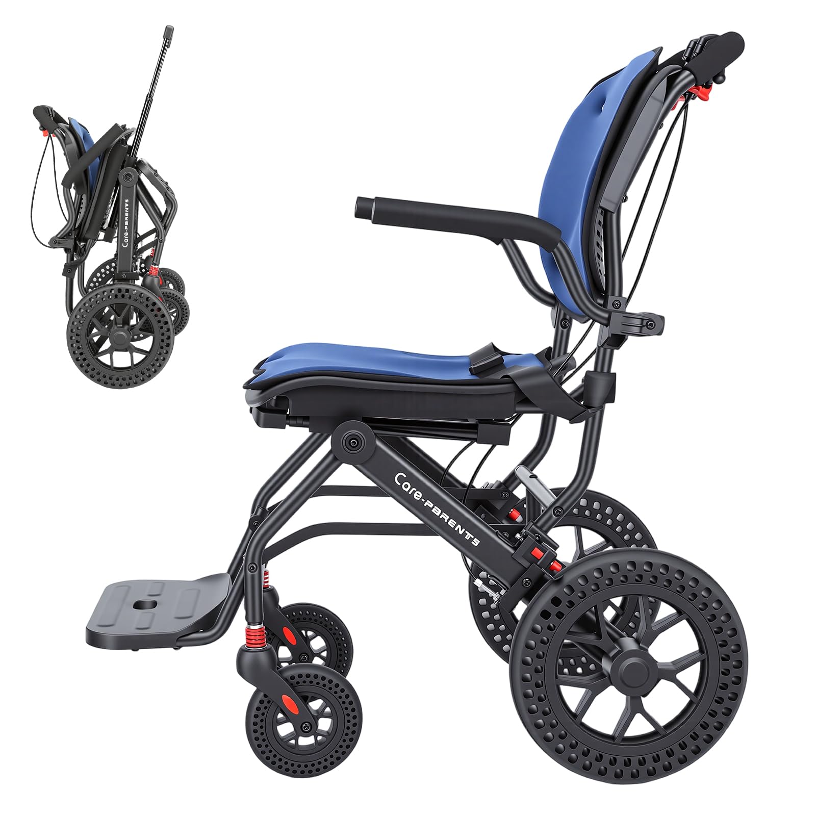 Amazon | Care-parents 車椅子 人間工学 介助式 軽量 折りたたみ