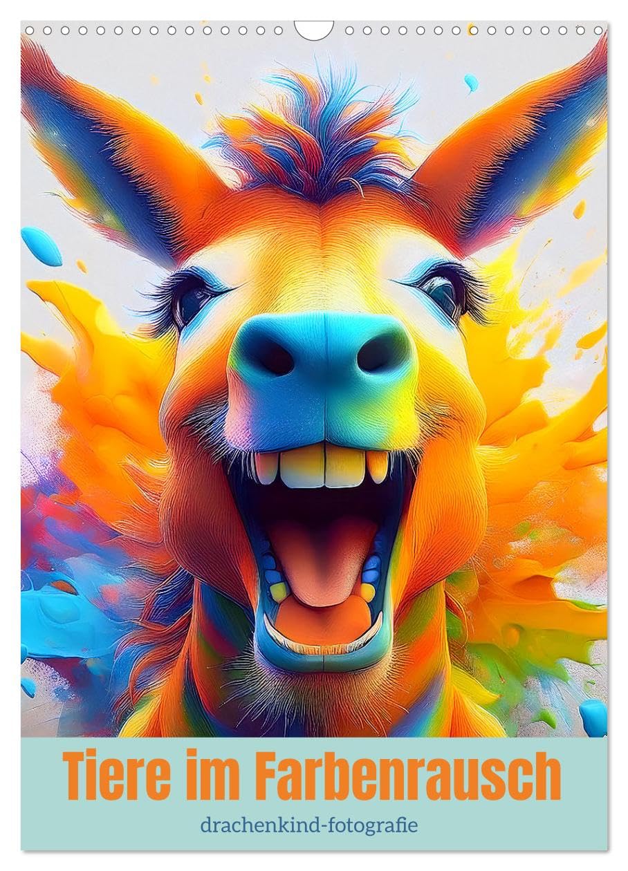 Animals in a riot of color UK-Version (Wall Calendar 2026 DIN A3 Portrait), CALVENDO 12 Month Wall Calendar — image 1