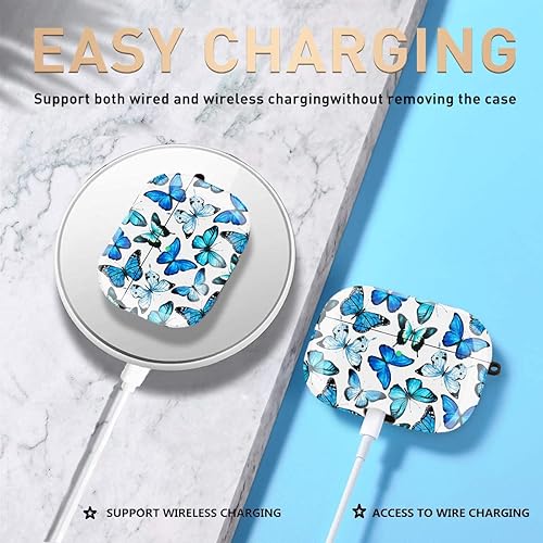 Miniatura 3 de Olytop Funda para AirPods Pro 2, diseño de mariposa, bonita funda protectora dura para Airpods Pro de 21 generación, a prueba de golpes, para
