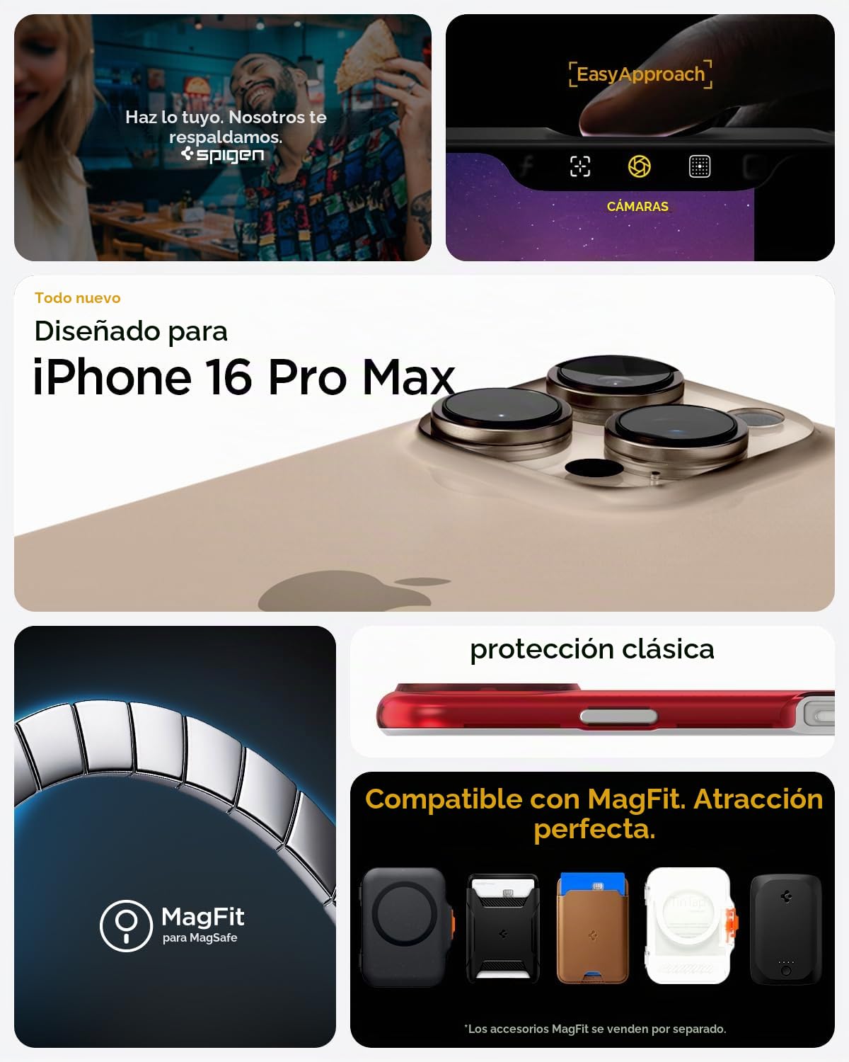 Spigen Funda para iPhone 16 Pro MAX, Classic C1 MagFit Compatible con MagSafe - Rubí