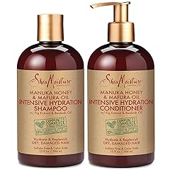 SheaMoisture Shampoo and Conditioner Set, Manuka Honey, Mafura Oil, Baobab Oil & Fig Extract, Hydrate + Replenish, Vitamin C, Sulfate Free & Hair Color Safe, Deep Conditioning, 13 Fl Oz Ea