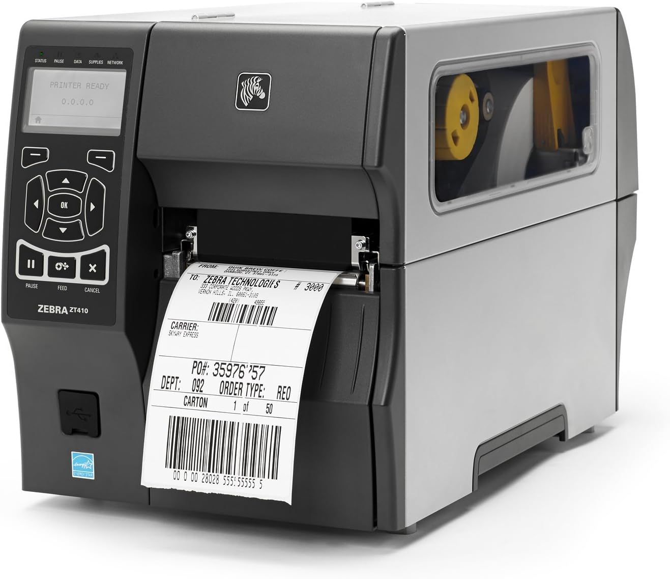 Zebra ZT410 Direct Thermal/Thermal Transfer Printer - Monochrome - Desktop - Label Print - 4.09" Print Width - 14 in/s Mono - 300 dpi - Bluetooth - USB - Serial - Ethernet - LCD