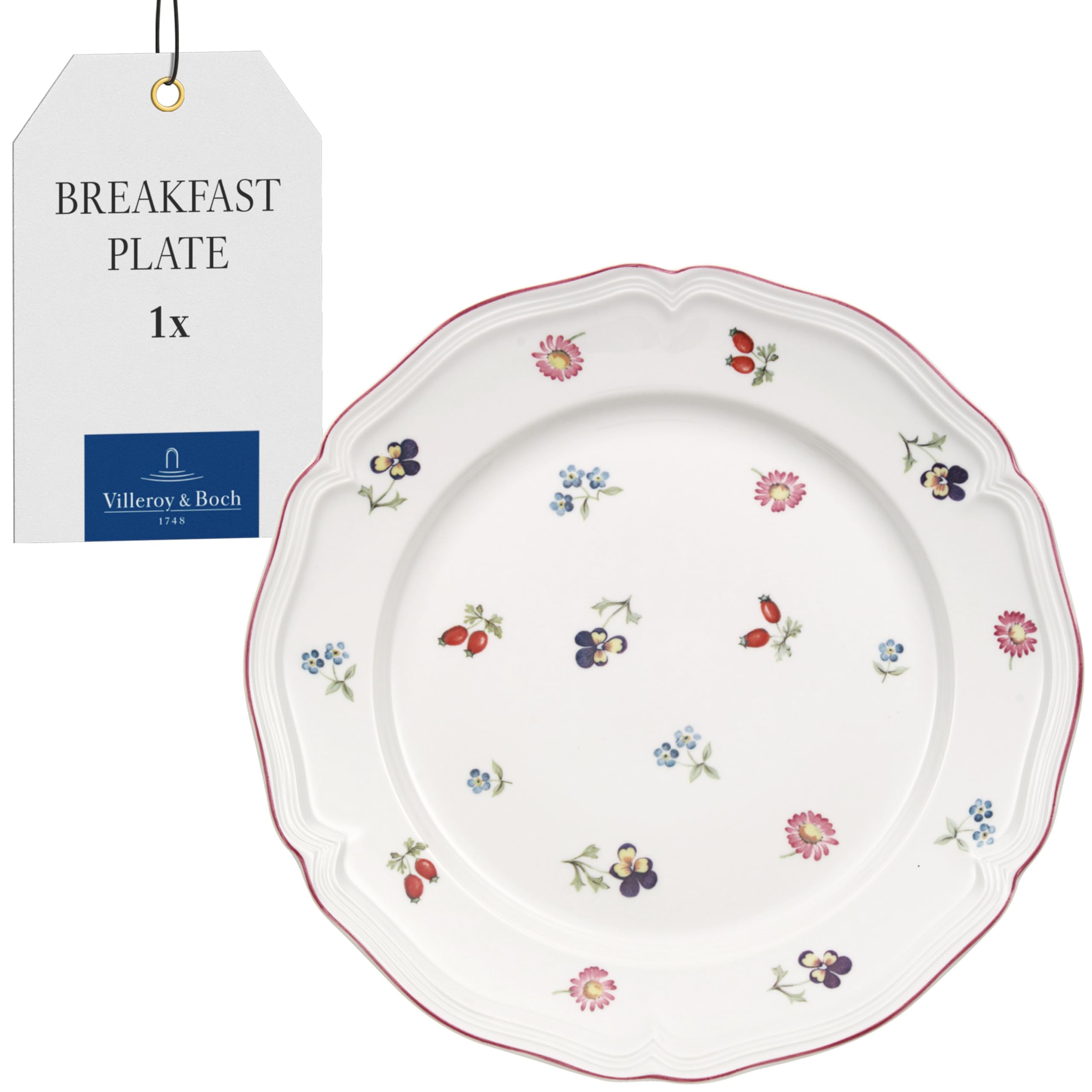 Petite Fleur Breakfast Plate, 21 cm, Premium Porcelain, White