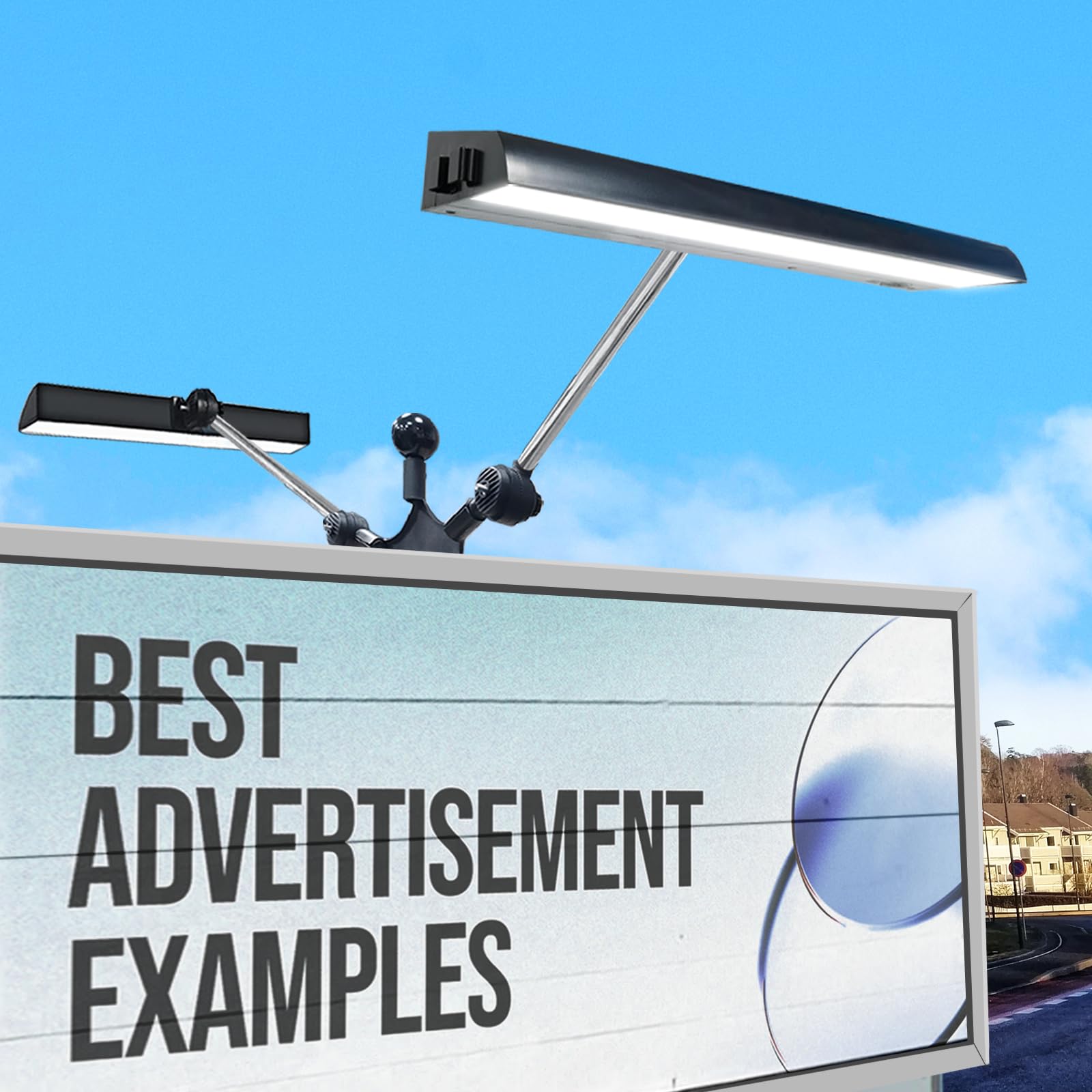 Solar Sign Lights Outdoor 464 LED Ultra Bright Dual-Side Billboard Light