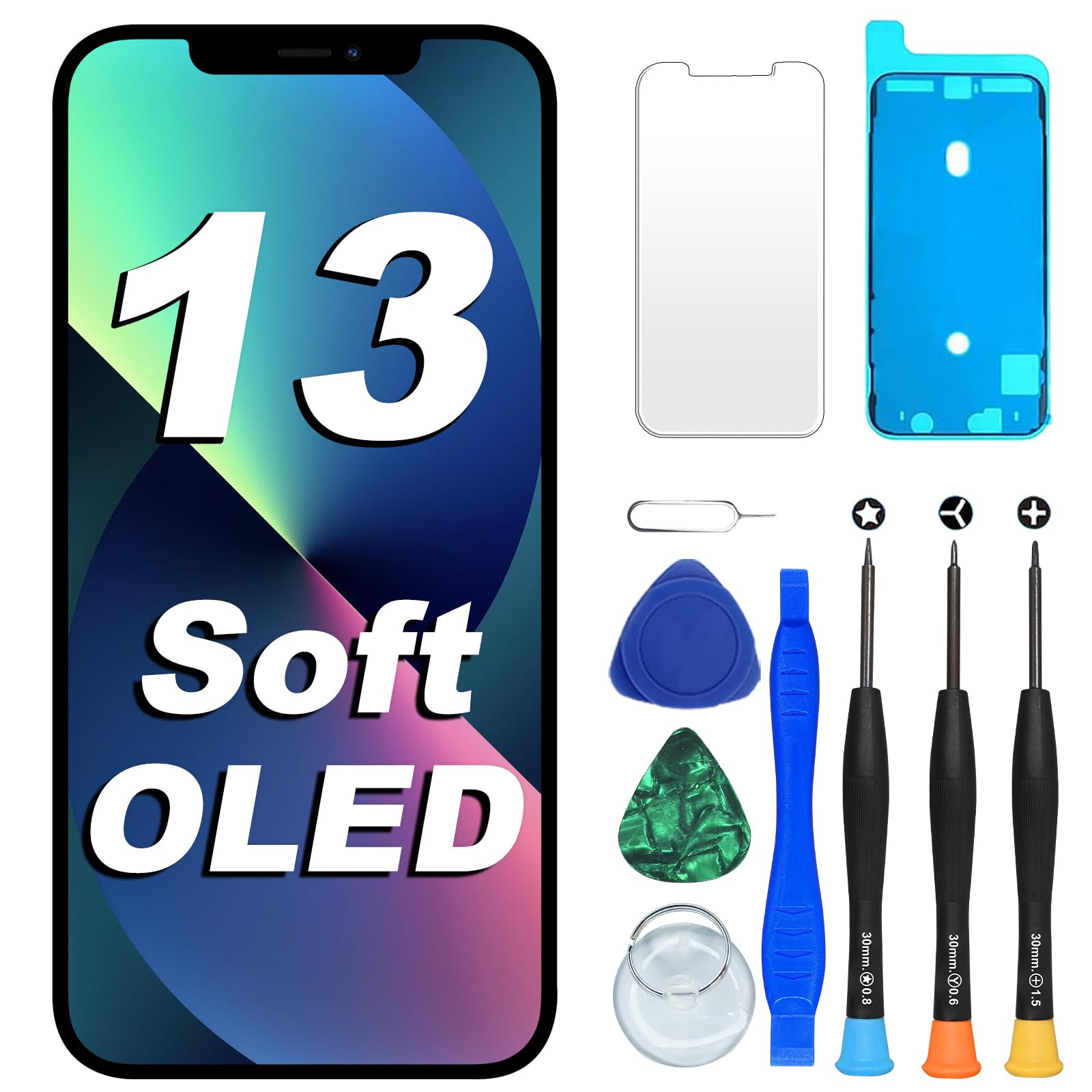 Digi4U Soft OLED Display Ersatz für iPhone 13, 6,1 Zoll Bildschirm