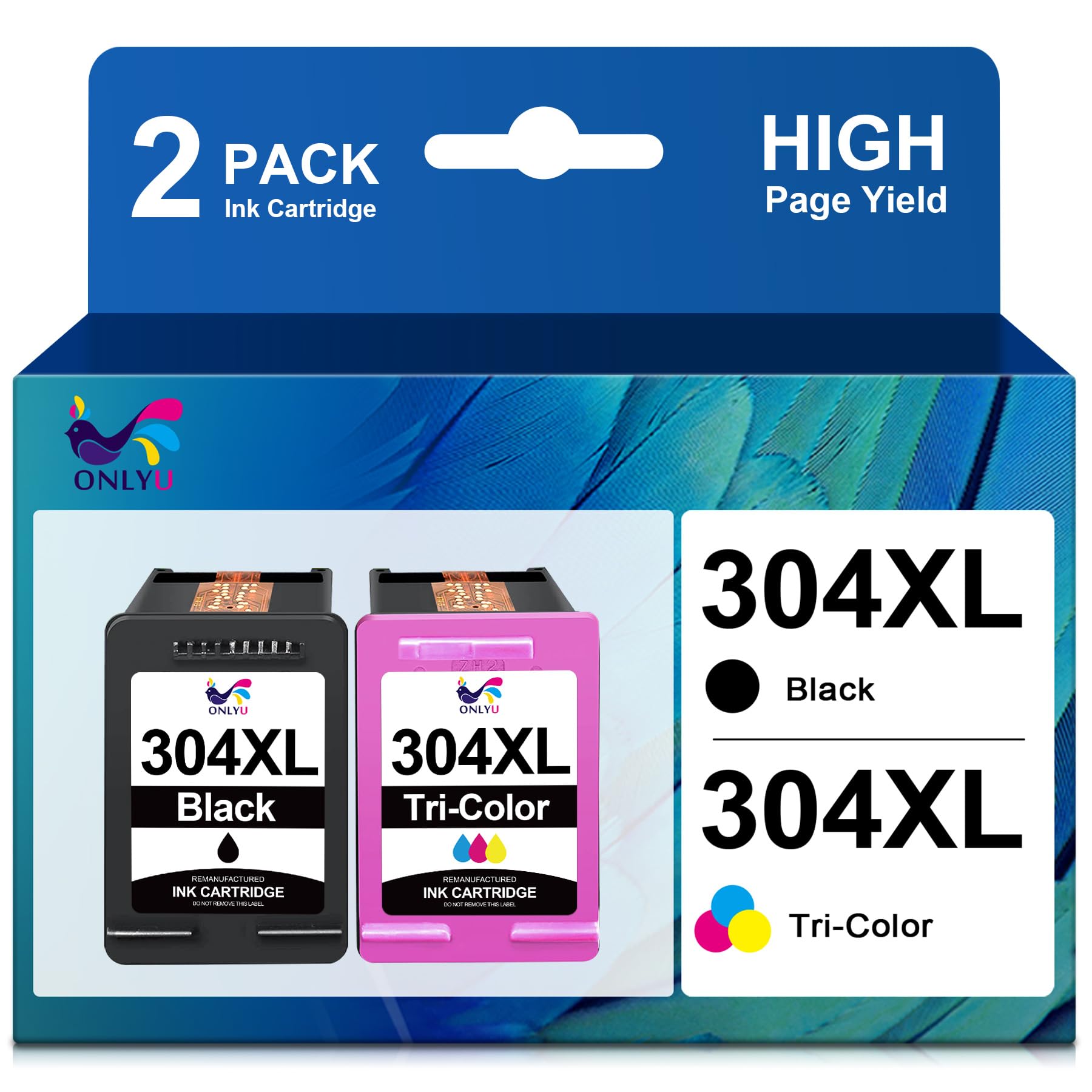 ONLYU HP 304 304XL pour Envy 5032 5030 5020 5010 DeskJet 2620 2622