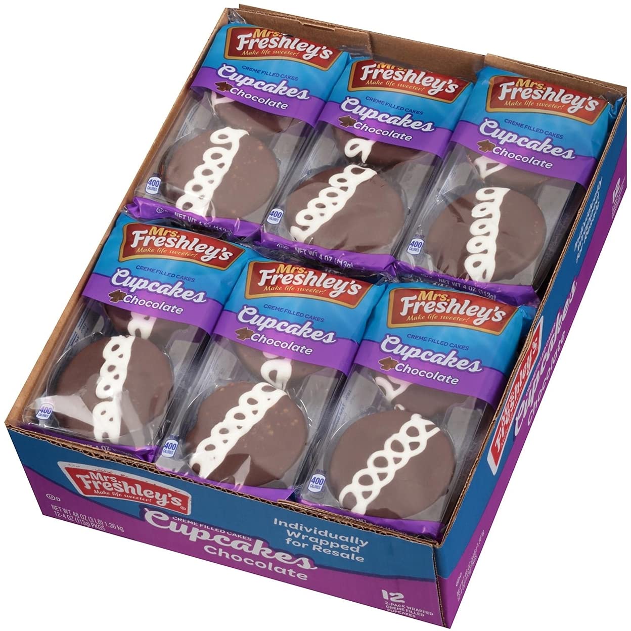 Mrs. Freshley's Chocolate Cupcakes - 12/2 packs